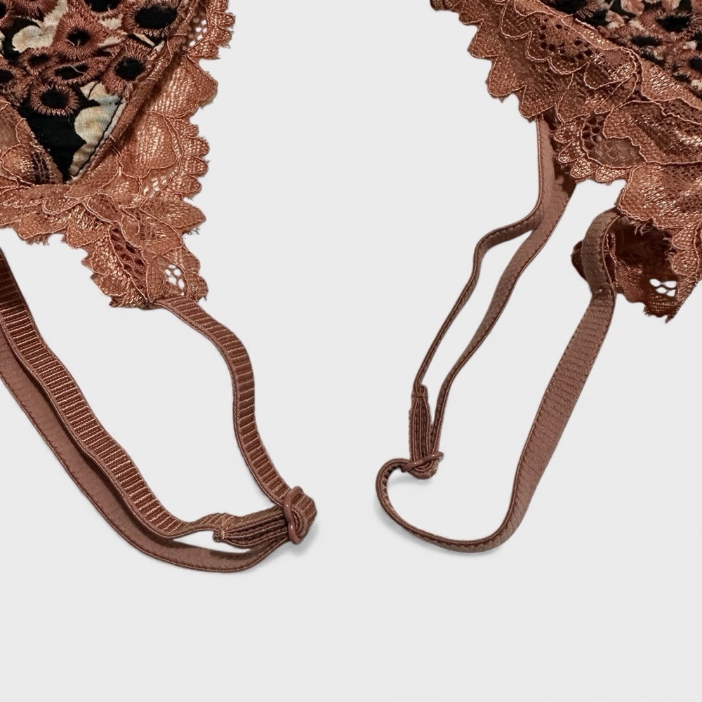 Free People Intimately Emma Soft Bra Women’s Medium Brown Embroidered Lace NWT - Picture 13 of 16
